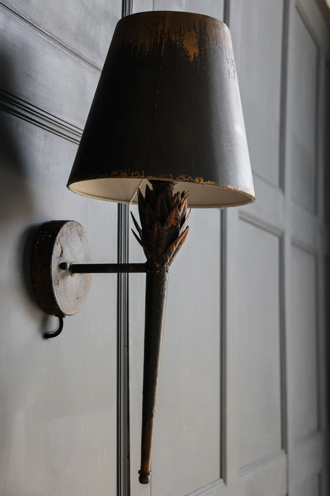 Aged Effect Black & Old Gold Torch Wall Light - Image 18