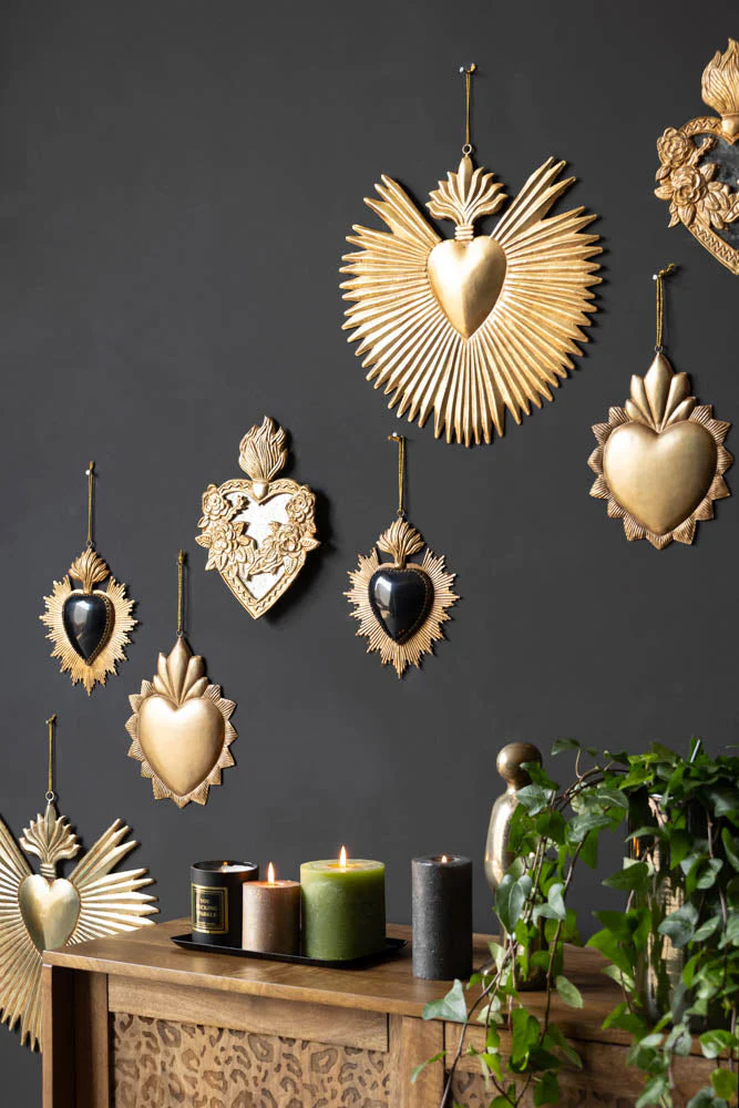 Antiqued-Style Metal Heart Hanging Decoration - Image 2