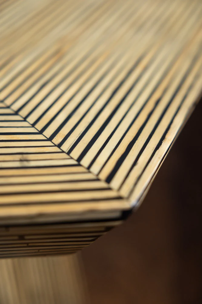Bamboo Inlay Hexagon Coffee Table - Image 2