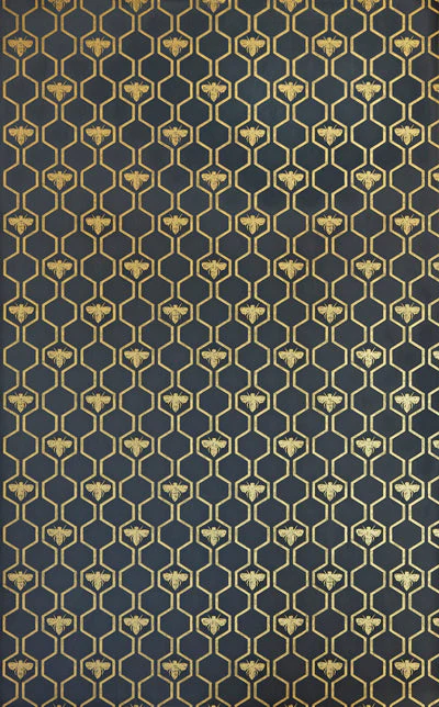 Barneby Gates Honey Bees Wallpaper - Gold on Charcoal - Image 3