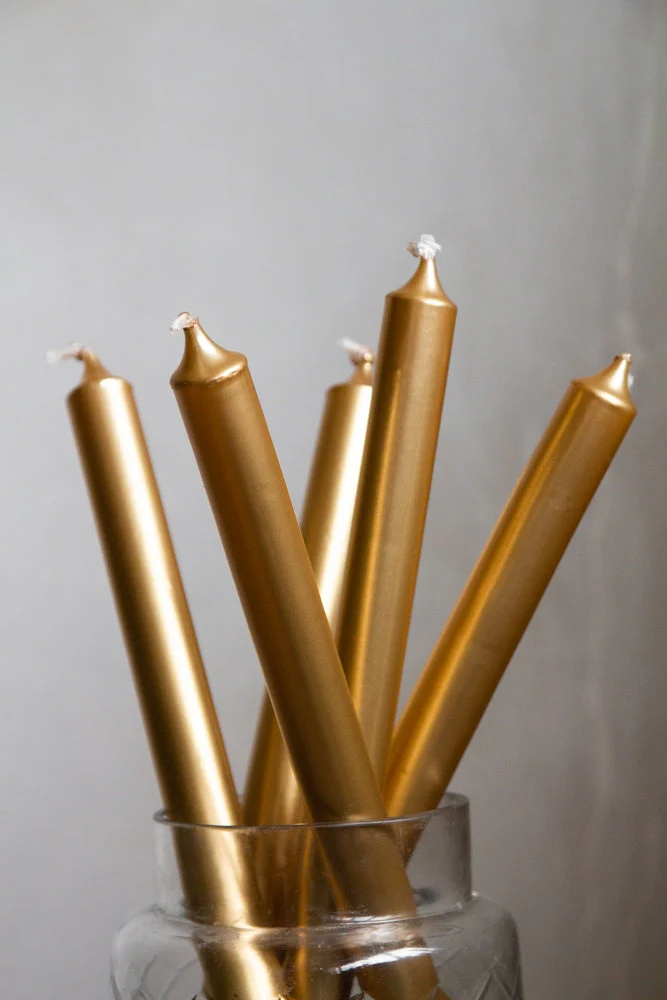 Beautiful Dinner Candle - Metallic Gold - Image 3