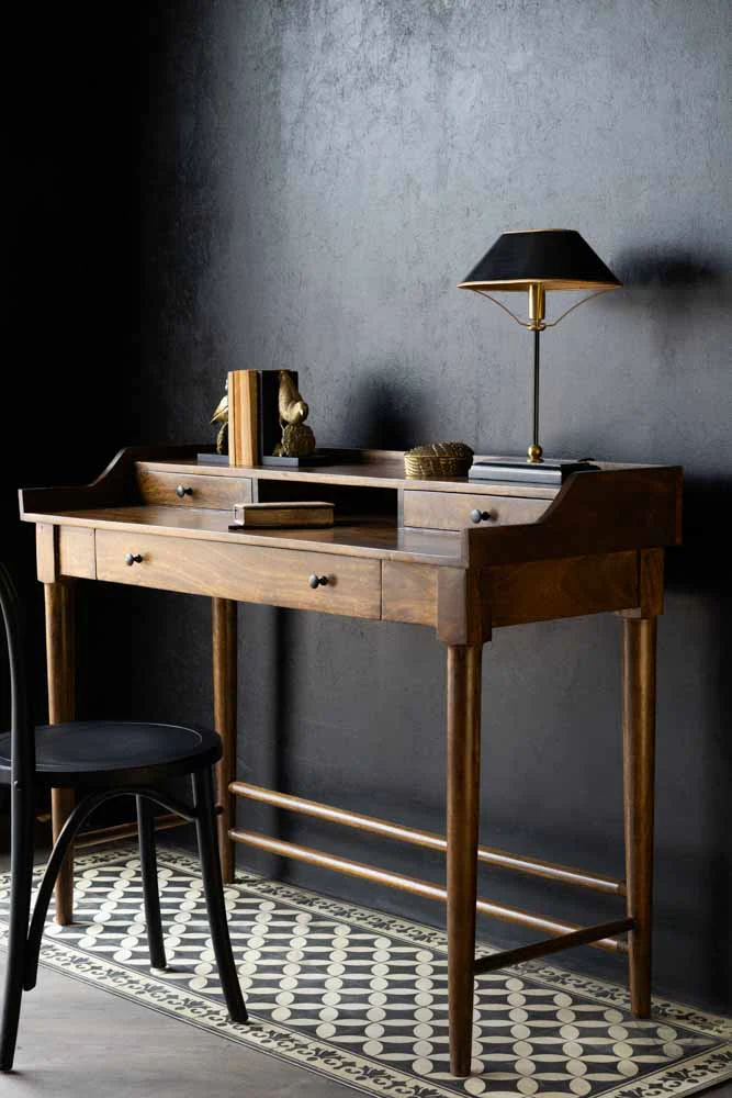 Beauvoir Wooden Desk With 3 Drawers - Image 2