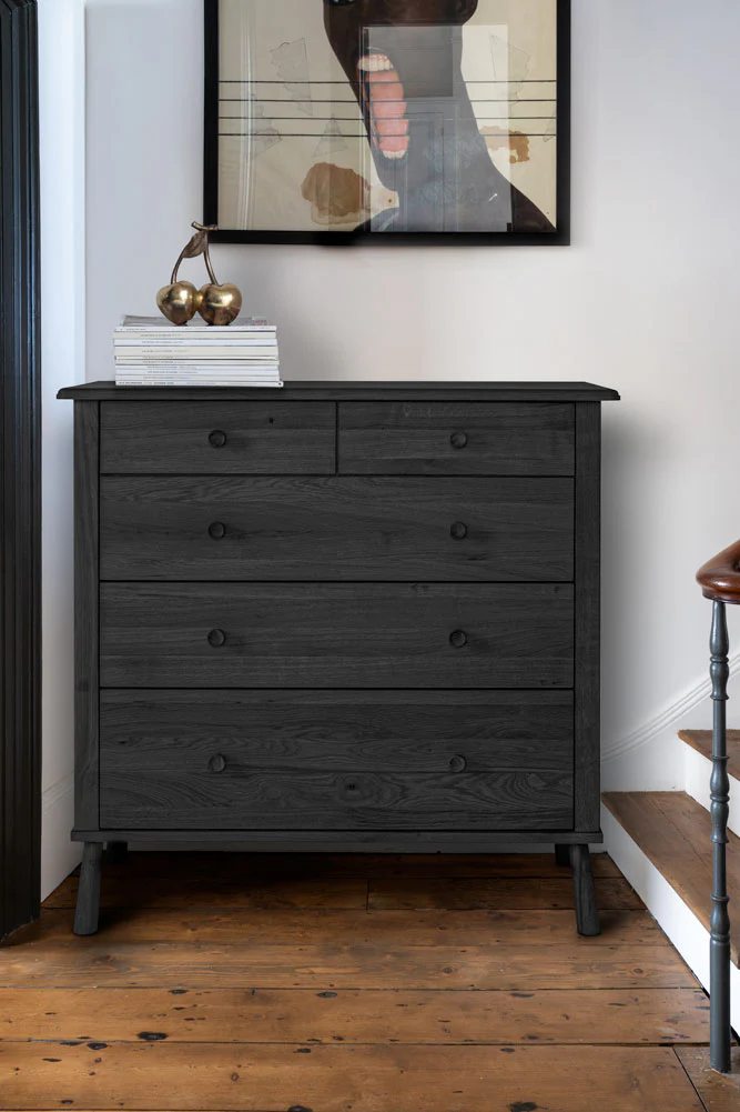 Black 5-Drawer Chest - Image 2