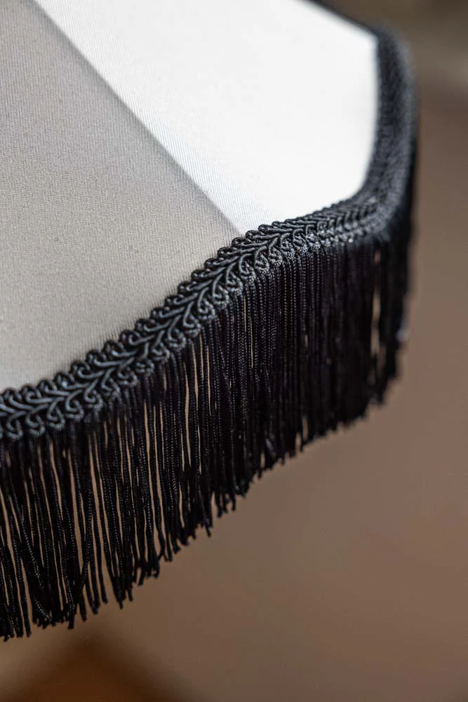 Black & Cream Tassel Ceiling Light Shade - Image 7