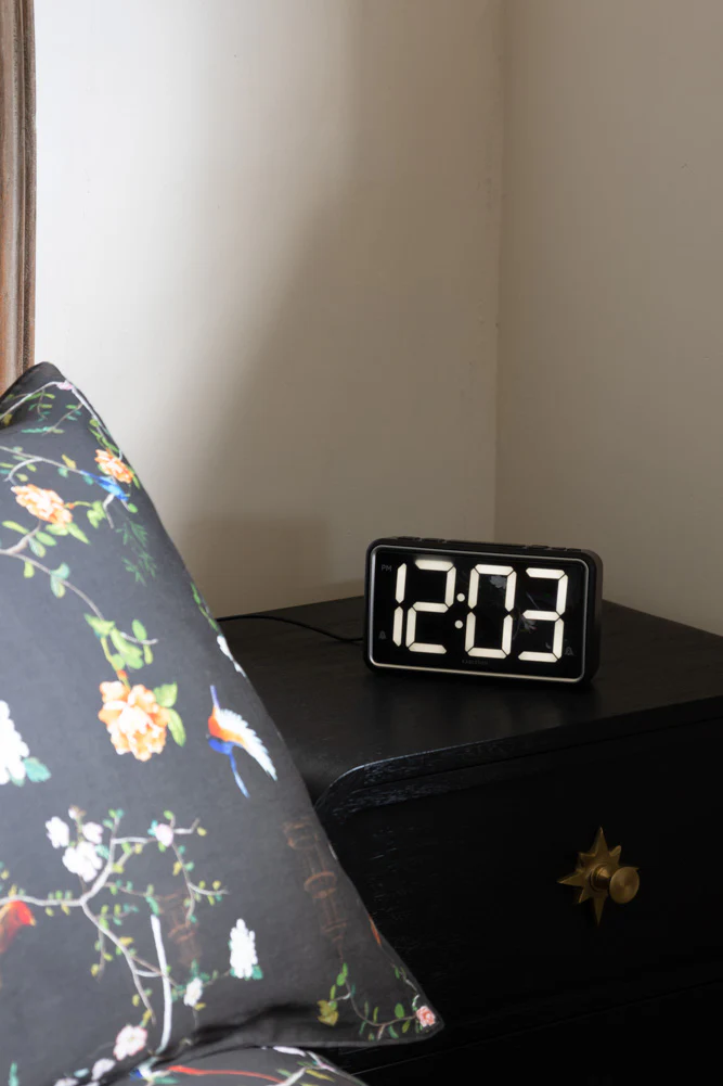 Black & White Retro Alarm Clock - Image 2