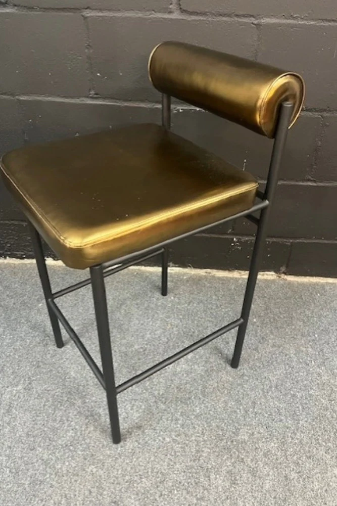 Burnished Gold Roll Back Bar Stool - SECONDS - Image 4
