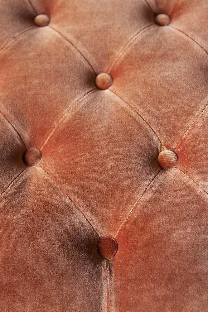 Burnt Orange Velvet Chesterfield 3 Seater Sofa - Image 4