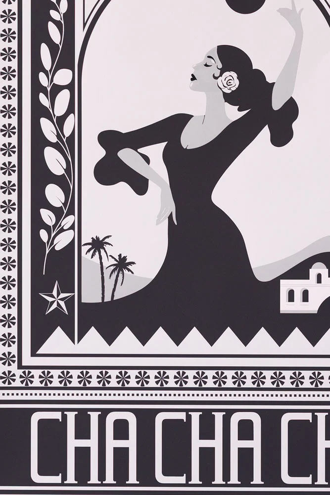 Cha Cha A2 Art Print in Black - Available in 4 Options - Image 3