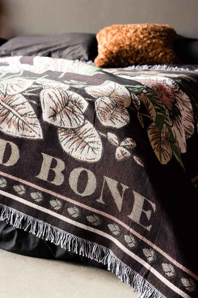 Denim & Bone Scandi Black Woven Cotton Throw - Image 8