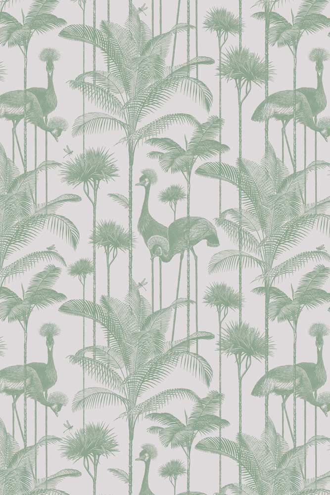 Divine Savages Crane Fonda Palm Green Wallpaper - Image 9