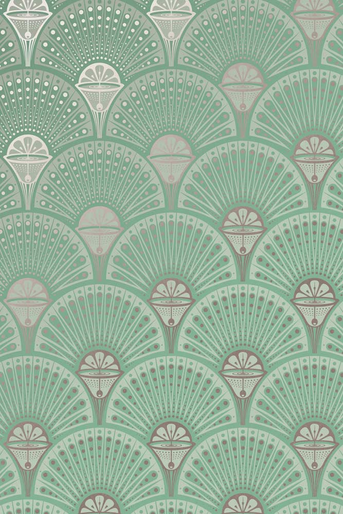 Divine Savages Deco Martini Copper Patina Wallpaper - Image 6