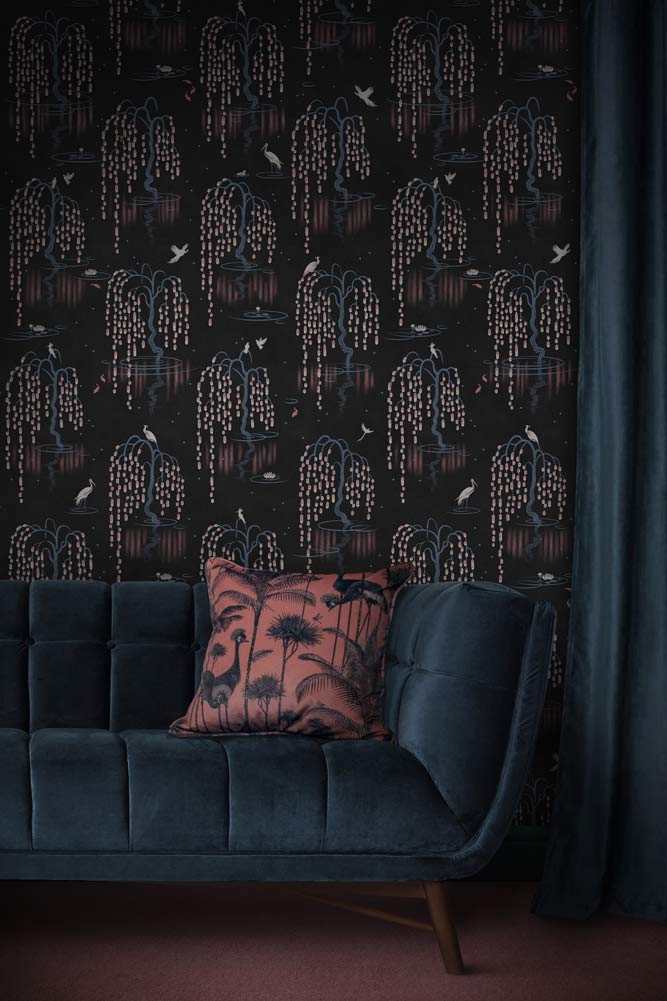 Divine Savages Kyoto Blossom Black Cherry Wallpaper - Image 6