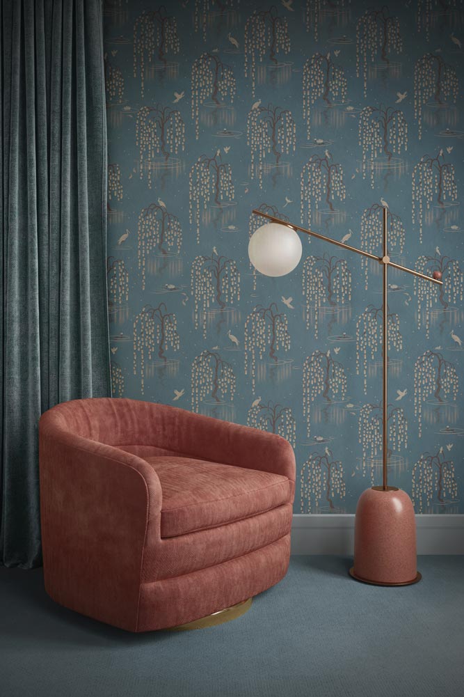 Divine Savages Kyoto Blossom Eastern Azure Wallpaper - Image 10