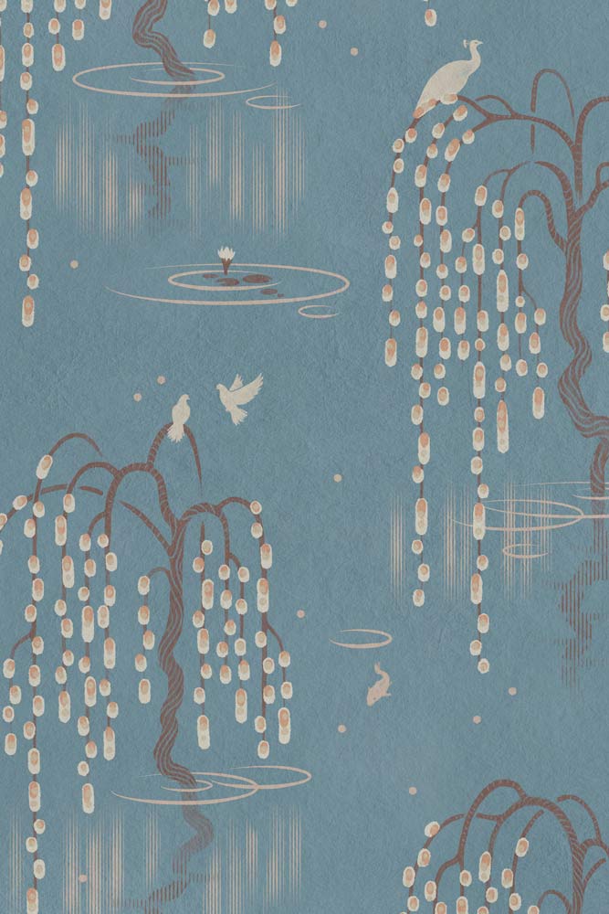 Divine Savages Kyoto Blossom Eastern Azure Wallpaper - Image 4
