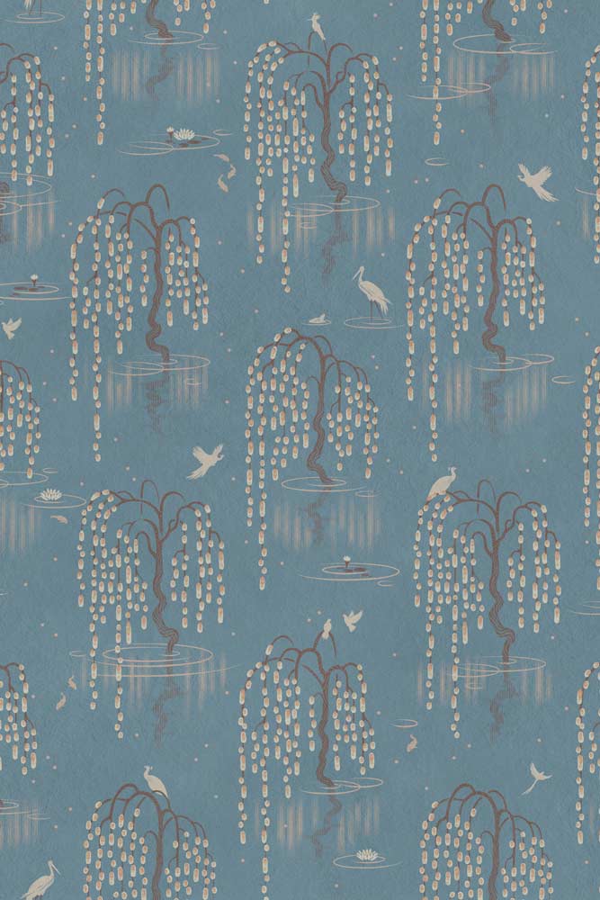 Divine Savages Kyoto Blossom Eastern Azure Wallpaper - Image 6
