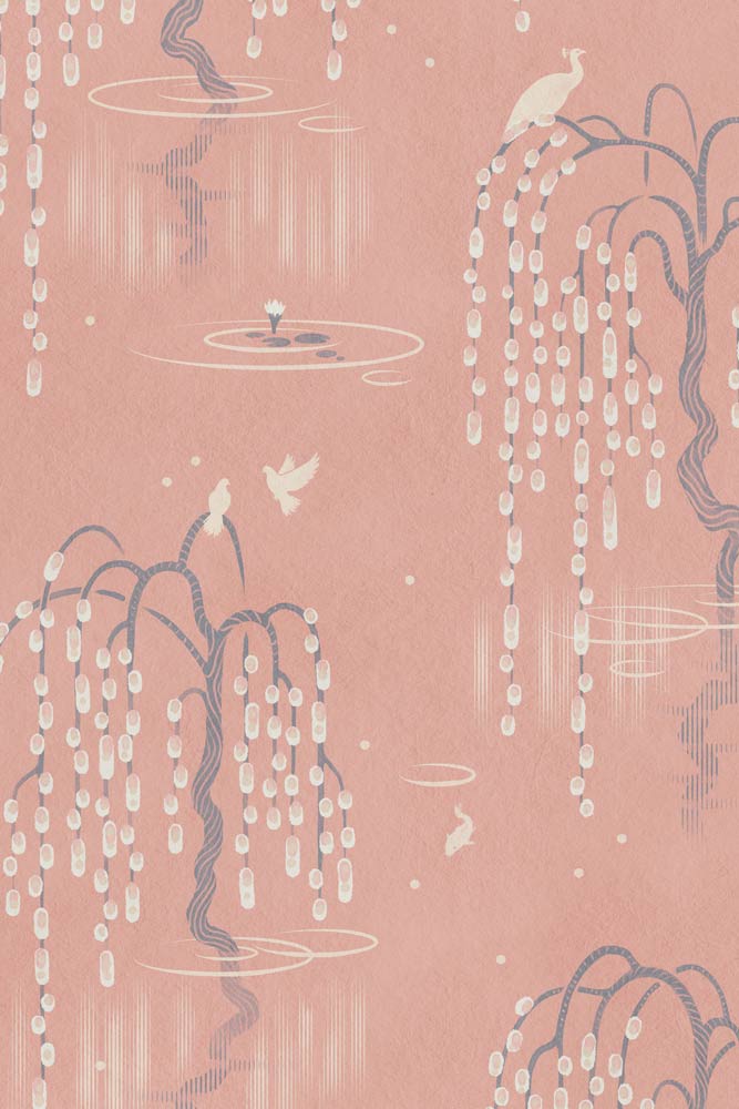 Divine Savages Kyoto Blossom Lotus Pink Wallpaper - Image 8