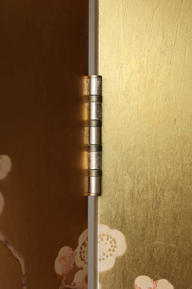 Exquisite Gold & Pink Blossom Folding Room Divider - Image 6