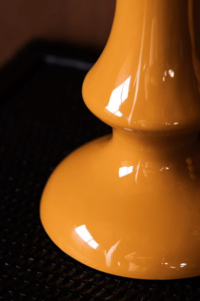 Fabulous Enamel Mustard Gold Table Lamp - Image 4