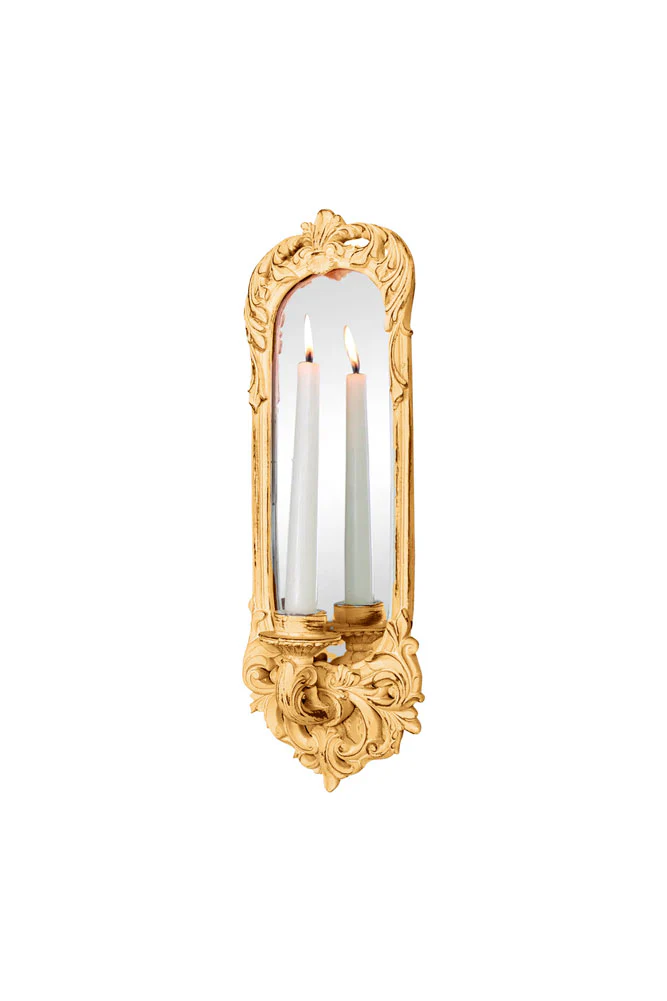 Filigree Framed & Mirrored Candle Wall Sconce - Image 6