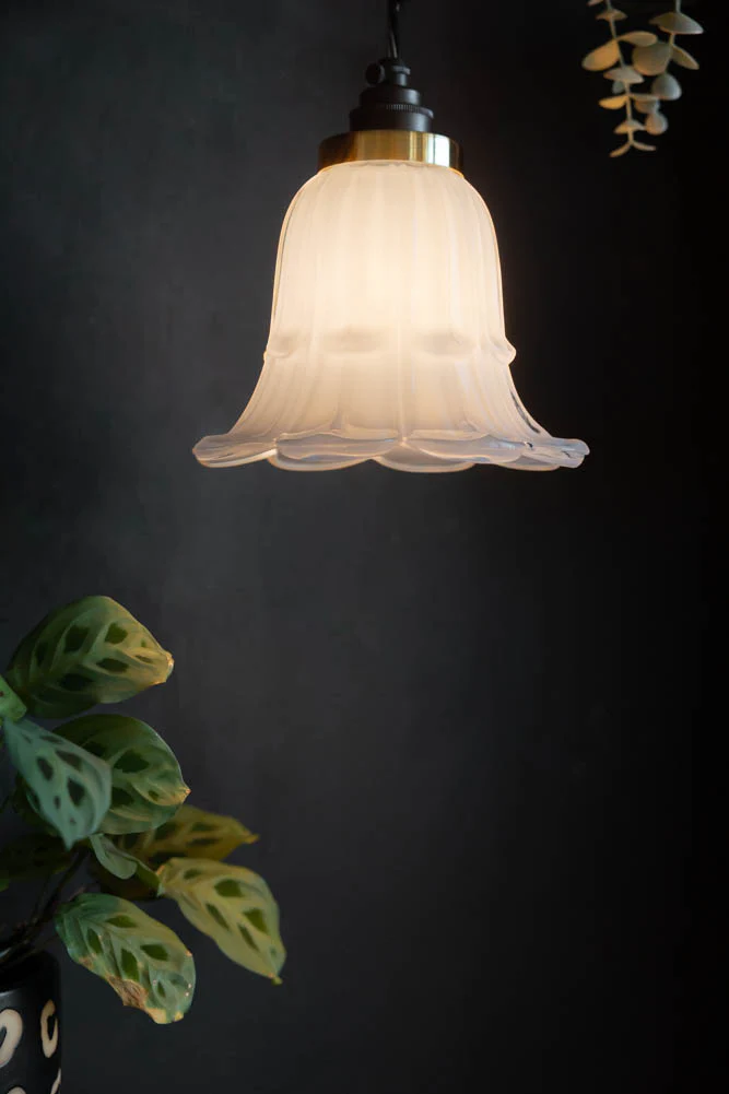 Frosted White Vintage-Style Glass Easyfit Ceiling Light Shade