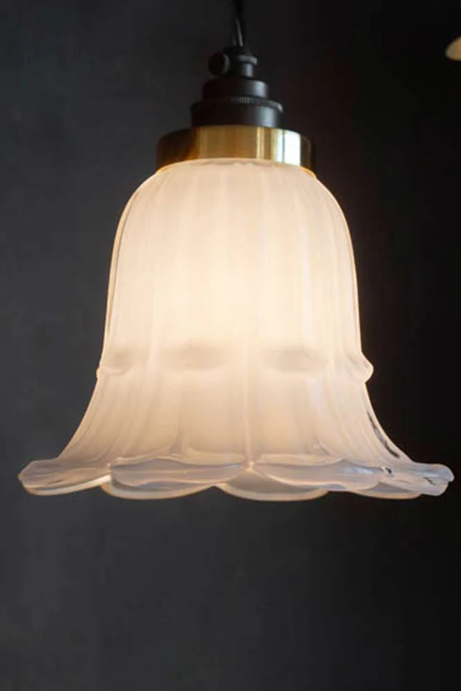 Frosted White Vintage-Style Glass Easyfit Ceiling Light Shade - Image 2