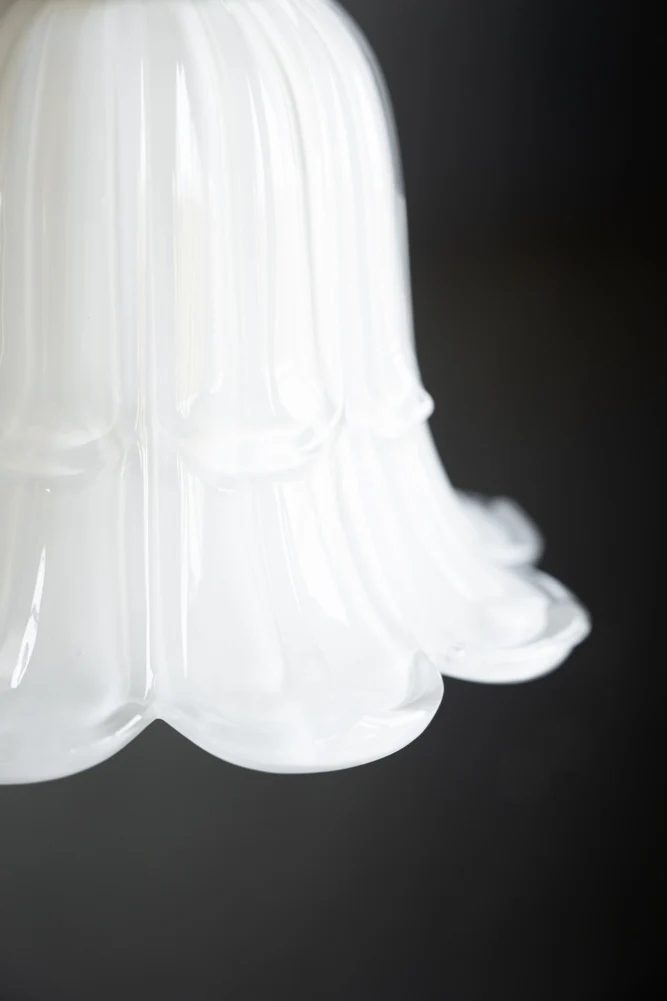 Frosted White Vintage-Style Glass Easyfit Ceiling Light Shade - Image 6