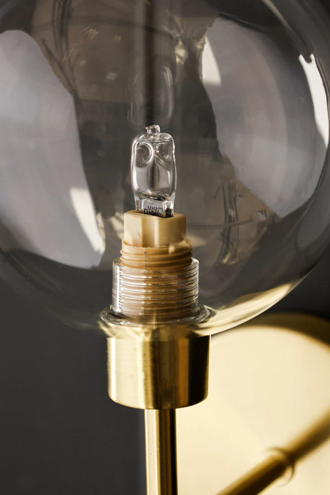 Glass Globe & Brass Wall Light - Image 7