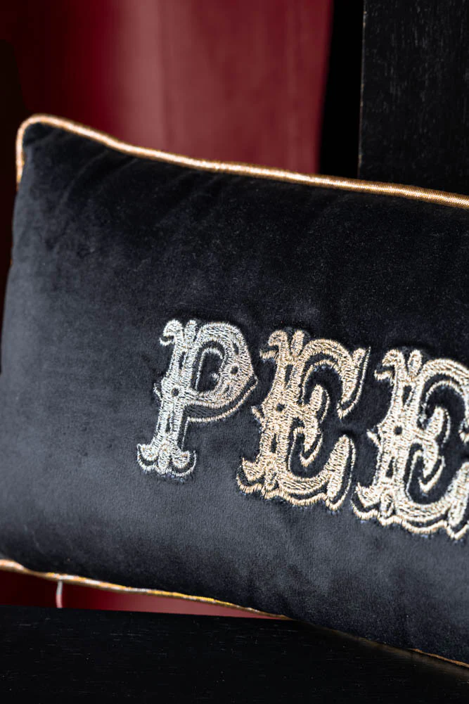 Gold Embroidered Peep Show Cushion - Image 4