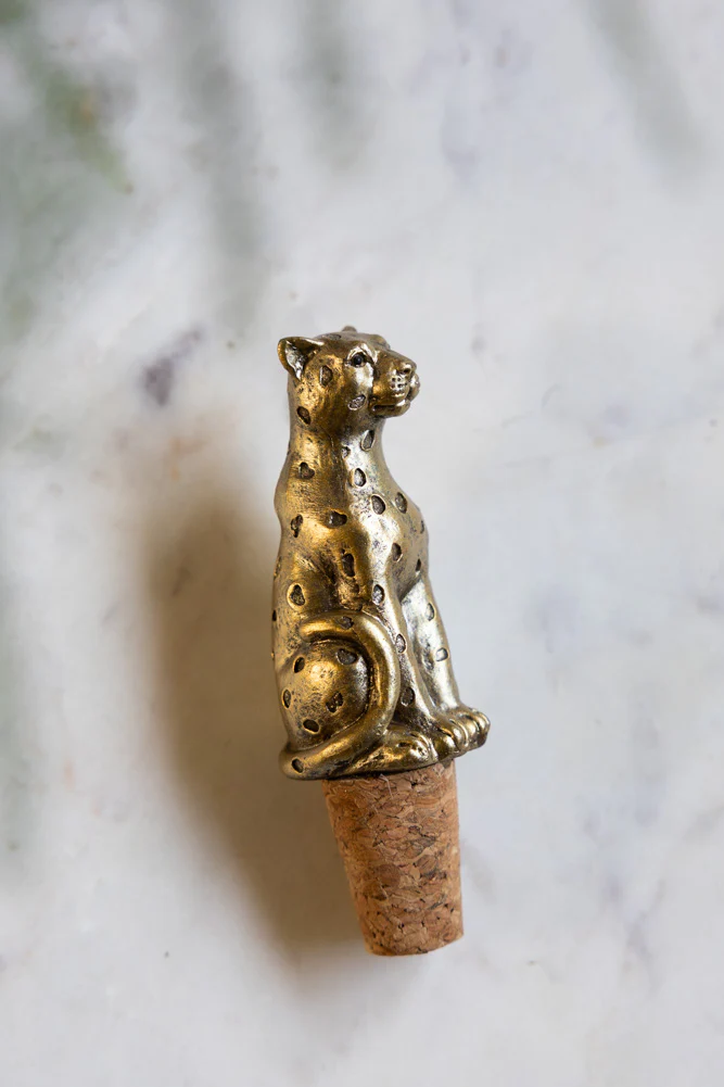 Gold Leopard Bottle Stopper - Image 2