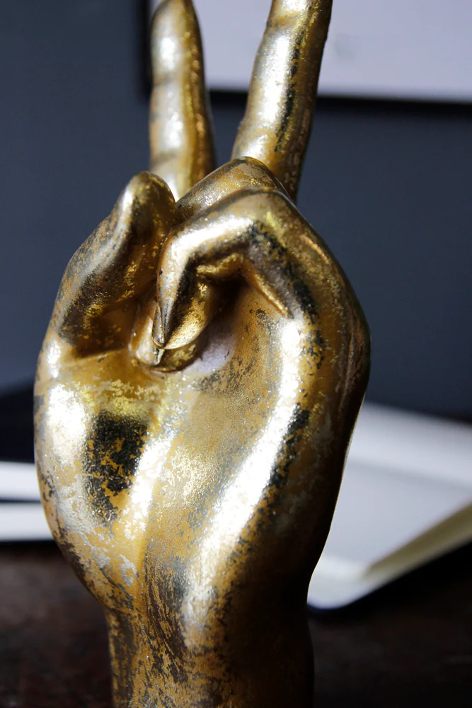 Gold Peace Hand Ornament - Image 2