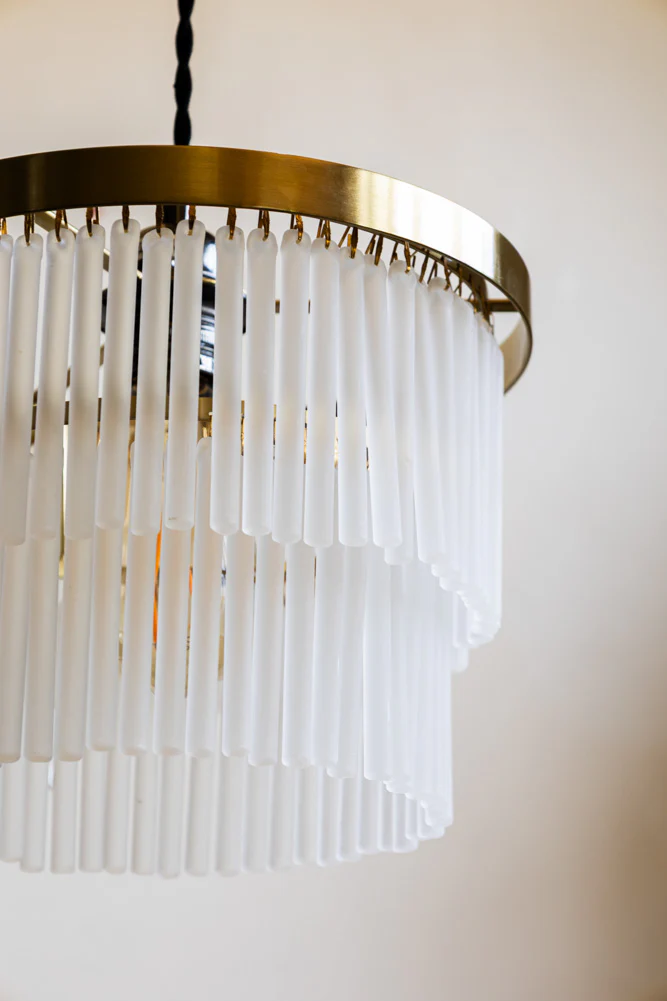 Gold Tiered Glass Easyfit Ceiling Light Shade - Image 2