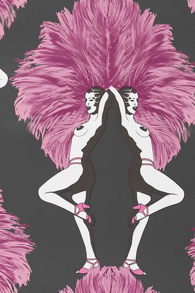 Graduate Collection Showgirl Black & Hot Pink Wallpaper - Image 3