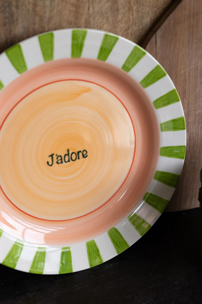Green & Pink J’adore Ceramic Serving Plate - Image 2
