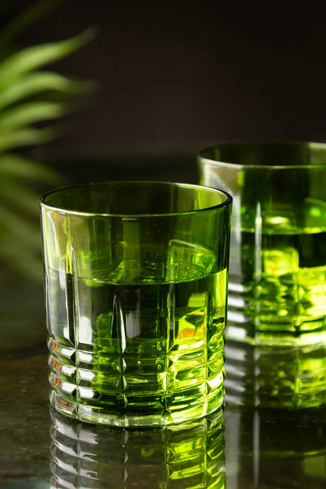 Green Whiskey Embossed Glass - Available in Two Designs - Image 9