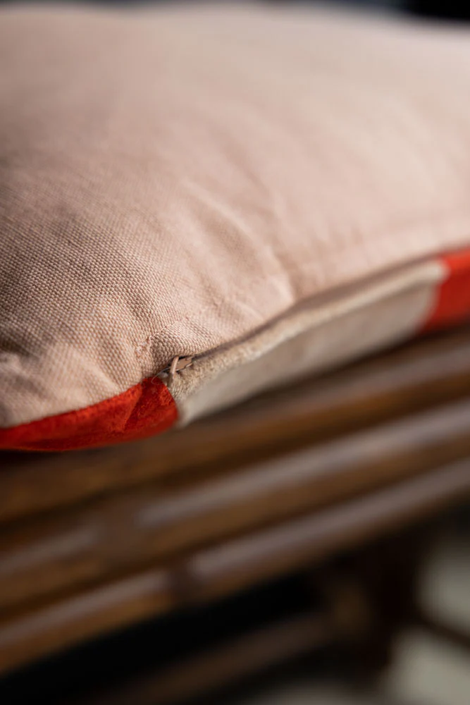 HKLIVING Red & Pink Stripe Velvet Cushion - Image 5