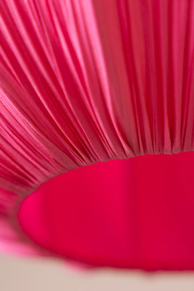 Hot Pink Pleated Fabric Ceiling Light - Image 5