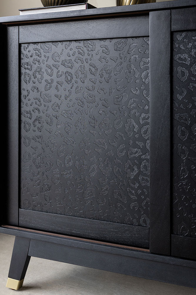 Large Black Leopard Print Sideboard - Image 3