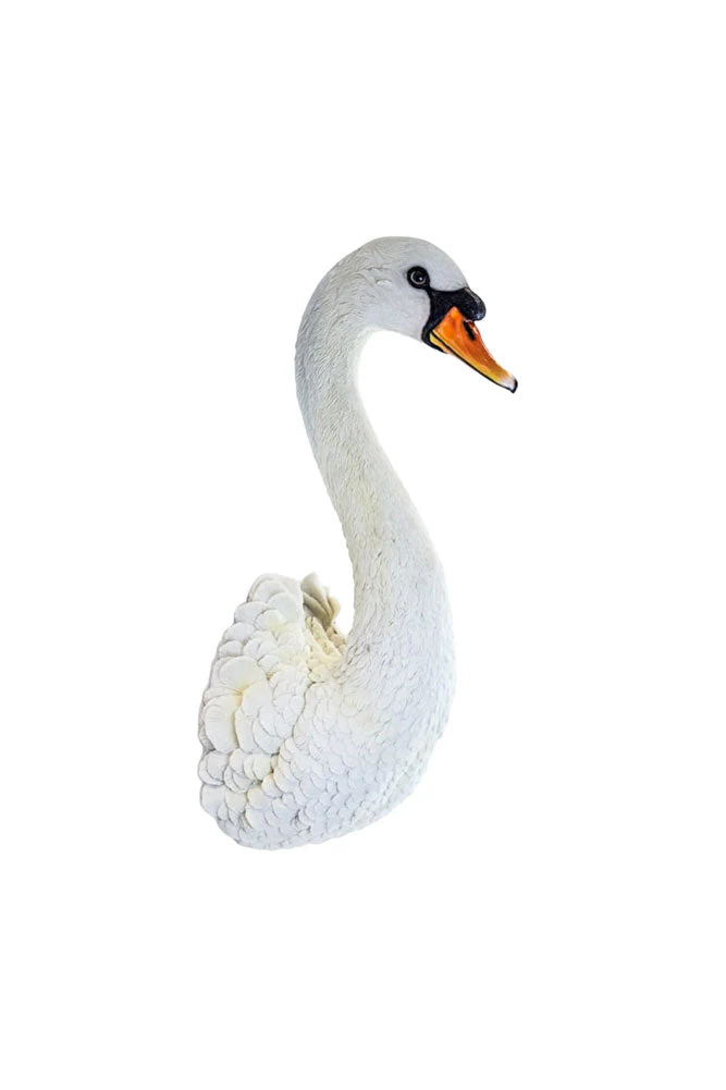 Large White Faux Swan Head Wall Art - Image 9