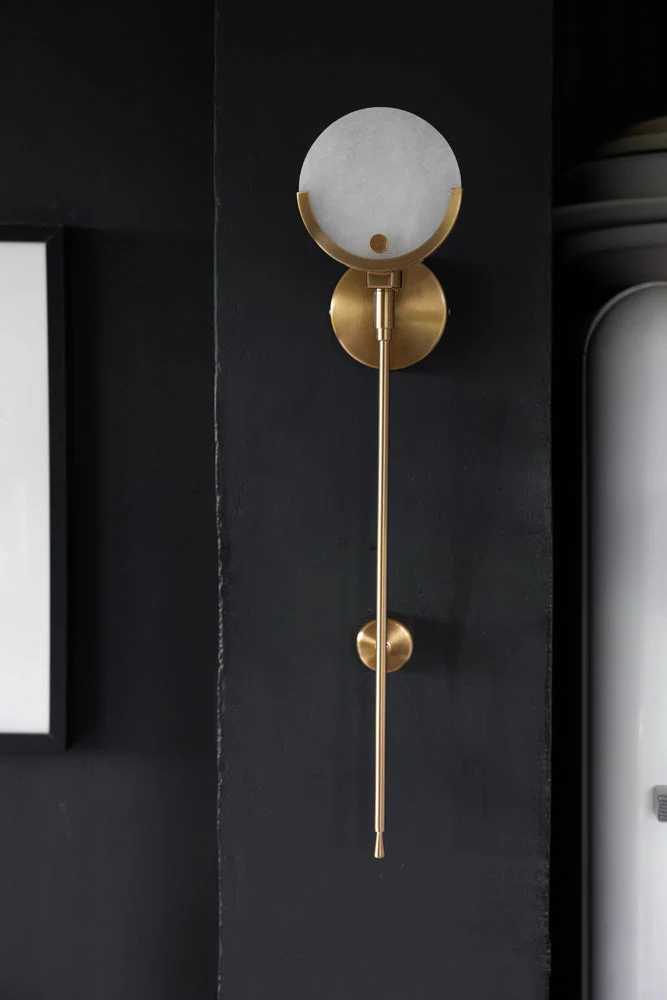 Marble Disc & Brass Wall Light - Image 3