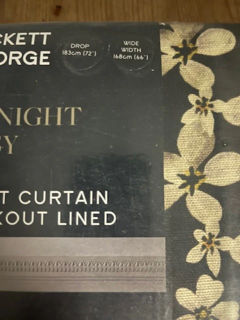 Midnight Daisy Print Eyelet Blackout Lined Pair Of Curtains  W168cm X D183cm - SECONDS - Image 4