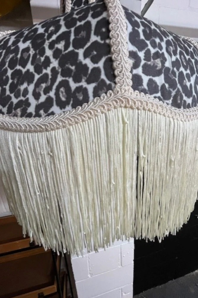 Monochrome Leopard Print Tassel Edge Ceiling Light - SECONDS - Image 4