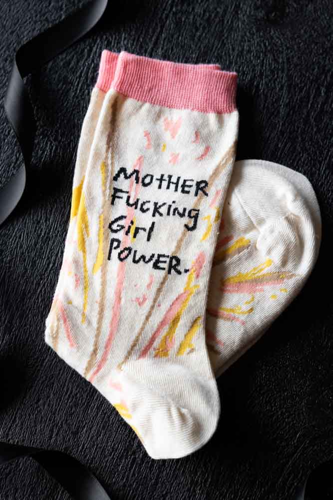 Mother Fucking Girl Power Womens Crew Socks - Image 4