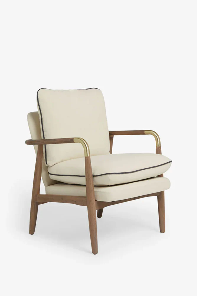 Natural & Black Piping Signature Accent Chair - Image 4