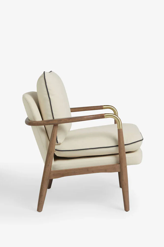 Natural & Black Piping Signature Accent Chair - Image 5