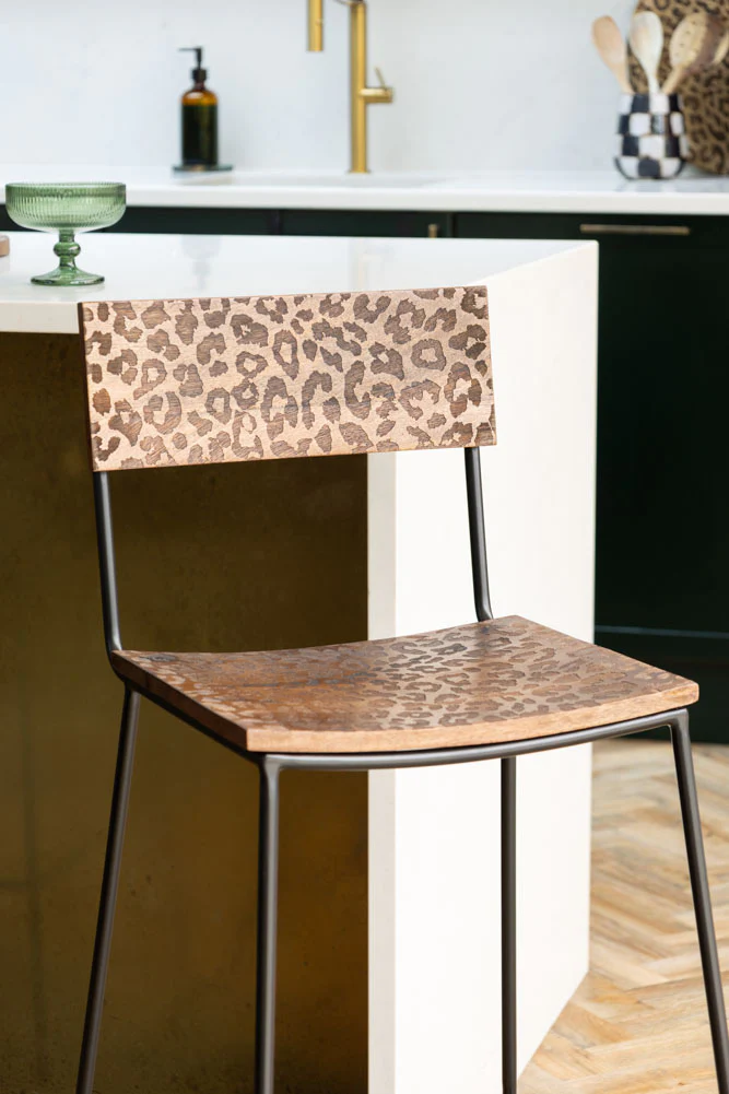 Natural Leopard Love Bar Stool