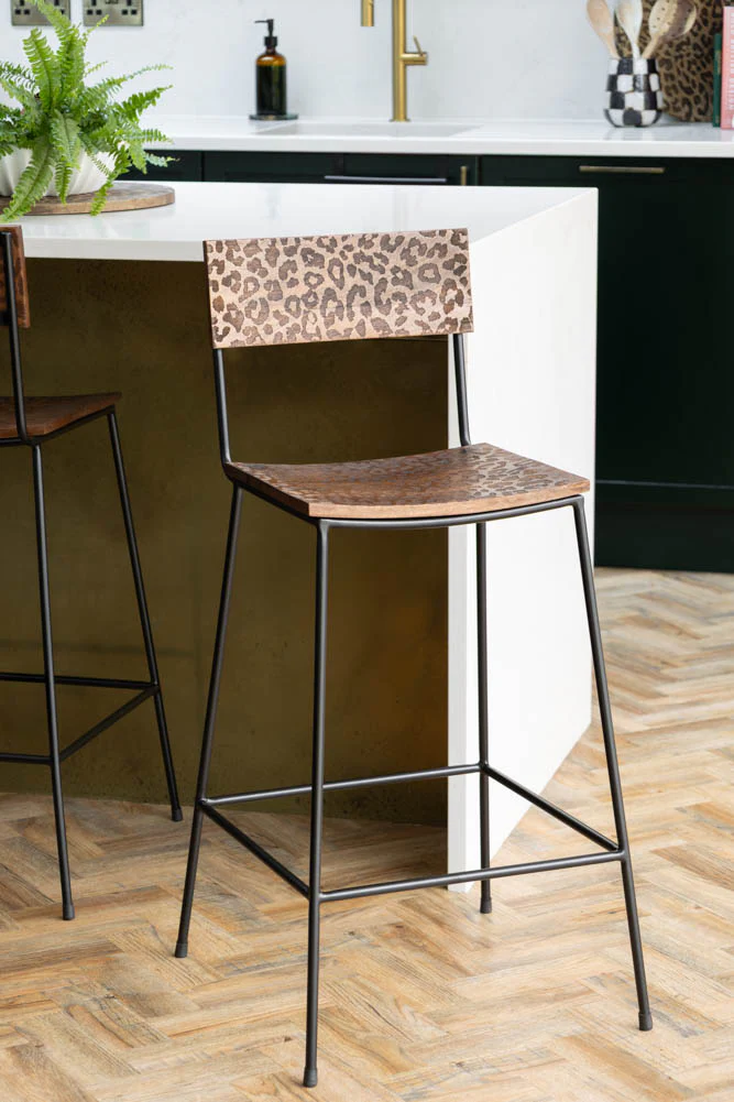 Natural Leopard Love Bar Stool - Image 2