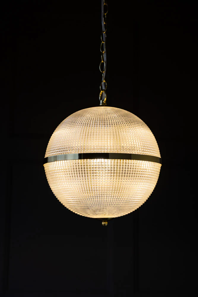Parisian Gold & Glass Globe Ceiling Light