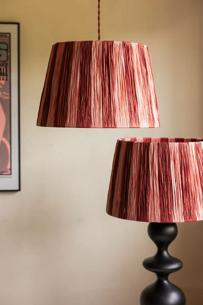 Raffia Pink & Red Stripe Easyfit Lampshade - Image 5