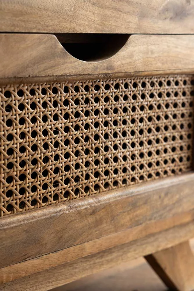 Rattan 2 Drawer Bedside Table - Image 3