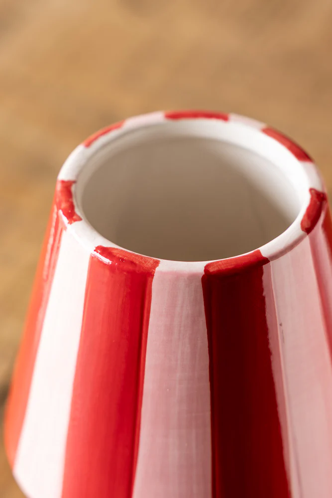 Red & Pink Stripe Flower Vase - Image 3